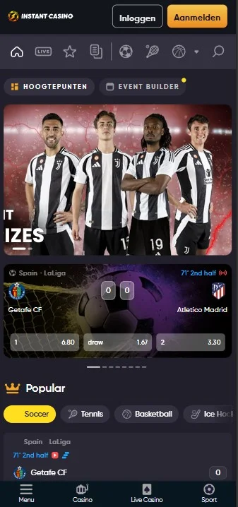 Populaire spellen bij Instant Casino